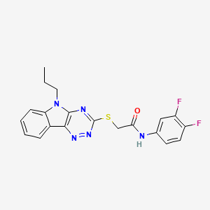 molecular formula C20H17F2N5OS B4297954 N-(3,4-difluorophenyl)-2-[(5-propyl-5H-[1,2,4]triazino[5,6-b]indol-3-yl)thio]acetamide 