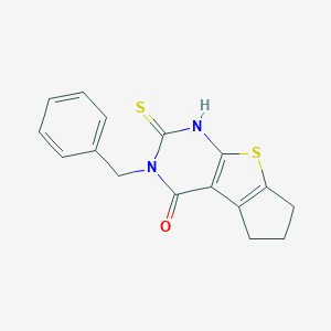 molecular formula C16H14N2OS2 B429797 5-Benzyl-6-mercapto-1,2,3,5-tetrahydro-8-thia-5,7-diaza-cyclopenta[a]inden-4-one CAS No. 351342-01-3