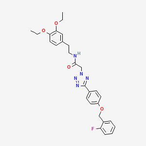molecular formula C28H30FN5O4 B4297979 N-[2-(3,4-diethoxyphenyl)ethyl]-2-(5-{4-[(2-fluorobenzyl)oxy]phenyl}-2H-tetrazol-2-yl)acetamide 