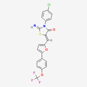 molecular formula C21H12ClF3N2O3S B4297987 3-(4-chlorophenyl)-2-imino-5-({5-[4-(trifluoromethoxy)phenyl]-2-furyl}methylene)-1,3-thiazolidin-4-one 