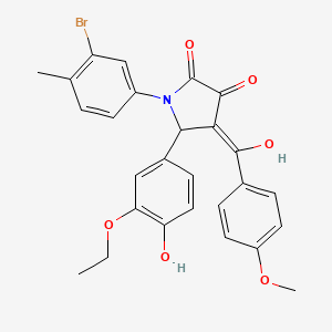 molecular formula C27H24BrNO6 B4298012 1-(3-bromo-4-methylphenyl)-5-(3-ethoxy-4-hydroxyphenyl)-3-hydroxy-4-(4-methoxybenzoyl)-1,5-dihydro-2H-pyrrol-2-one 
