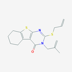 molecular formula C17H20N2OS2 B429802 2-(allylsulfanyl)-3-(2-methyl-2-propenyl)-5,6,7,8-tetrahydro[1]benzothieno[2,3-d]pyrimidin-4(3H)-one CAS No. 351007-40-4