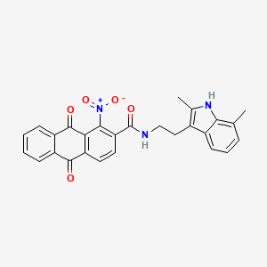 molecular formula C27H21N3O5 B4298020 N-[2-(2,7-dimethyl-1H-indol-3-yl)ethyl]-1-nitro-9,10-dioxo-9,10-dihydroanthracene-2-carboxamide 