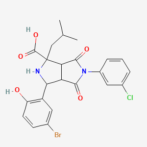 molecular formula C23H22BrClN2O5 B4298027 3-(5-bromo-2-hydroxyphenyl)-5-(3-chlorophenyl)-1-isobutyl-4,6-dioxooctahydropyrrolo[3,4-c]pyrrole-1-carboxylic acid 