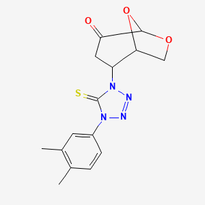 molecular formula C15H16N4O3S B4298046 2-[4-(3,4-dimethylphenyl)-5-thioxo-4,5-dihydro-1H-tetrazol-1-yl]-6,8-dioxabicyclo[3.2.1]octan-4-one 
