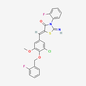 molecular formula C24H17ClF2N2O3S B4298048 5-{3-chloro-4-[(2-fluorobenzyl)oxy]-5-methoxybenzylidene}-3-(2-fluorophenyl)-2-imino-1,3-thiazolidin-4-one 