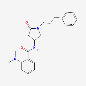 molecular formula C22H27N3O2 B4298064 2-(dimethylamino)-N-[5-oxo-1-(3-phenylpropyl)-3-pyrrolidinyl]benzamide 