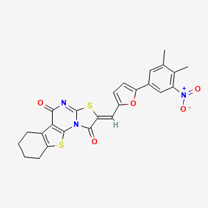 molecular formula C25H19N3O5S2 B4298074 2-{[5-(3,4-dimethyl-5-nitrophenyl)-2-furyl]methylene}-6,7,8,9-tetrahydro-5H-[1]benzothieno[3,2-e][1,3]thiazolo[3,2-a]pyrimidine-1,5(2H)-dione 