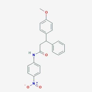 molecular formula C22H20N2O4 B429808 N-{4-nitrophenyl}-3-(4-methoxyphenyl)-3-phenylpropanamide 