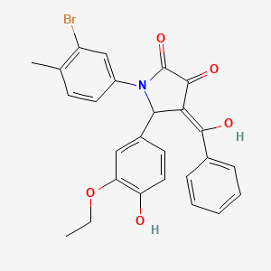 molecular formula C26H22BrNO5 B4298090 4-benzoyl-1-(3-bromo-4-methylphenyl)-5-(3-ethoxy-4-hydroxyphenyl)-3-hydroxy-1,5-dihydro-2H-pyrrol-2-one 
