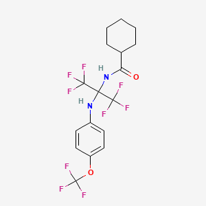molecular formula C17H17F9N2O2 B4298091 N-[2,2,2-trifluoro-1-{[4-(trifluoromethoxy)phenyl]amino}-1-(trifluoromethyl)ethyl]cyclohexanecarboxamide 