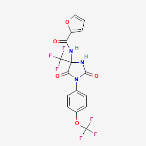 molecular formula C16H9F6N3O5 B4298098 N-[2,5-dioxo-1-[4-(trifluoromethoxy)phenyl]-4-(trifluoromethyl)imidazolidin-4-yl]-2-furamide 