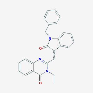 molecular formula C26H21N3O2 B429812 2-[(1-benzyl-2-oxo-1,2-dihydro-3H-indol-3-ylidene)methyl]-3-ethyl-4(3H)-quinazolinone 
