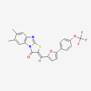 molecular formula C23H15F3N2O3S B4298126 6,7-dimethyl-2-({5-[4-(trifluoromethoxy)phenyl]-2-furyl}methylene)[1,3]thiazolo[3,2-a]benzimidazol-3(2H)-one 