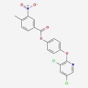 molecular formula C19H12Cl2N2O5 B4298129 4-[(3,5-dichloropyridin-2-yl)oxy]phenyl 4-methyl-3-nitrobenzoate 