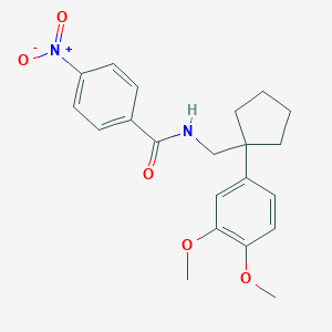 molecular formula C21H24N2O5 B429813 N-{[1-(3,4-dimethoxyphenyl)cyclopentyl]methyl}-4-nitrobenzamide 
