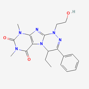 molecular formula C19H22N6O3 B4298147 4-ethyl-1-(2-hydroxyethyl)-7,9-dimethyl-3-phenyl-1,4-dihydro[1,2,4]triazino[3,4-f]purine-6,8(7H,9H)-dione 