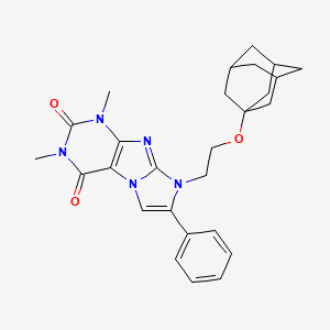 molecular formula C27H31N5O3 B4298148 8-[2-(1-adamantyloxy)ethyl]-1,3-dimethyl-7-phenyl-1H-imidazo[2,1-f]purine-2,4(3H,8H)-dione 