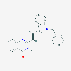 molecular formula C27H23N3O B429815 2-[(E)-2-(1-benzyl-1H-indol-3-yl)ethenyl]-3-ethylquinazolin-4(3H)-one 