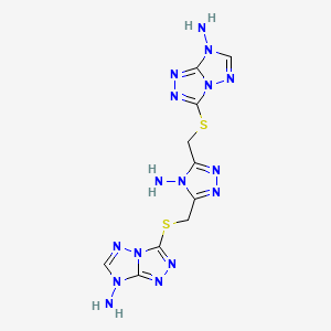 molecular formula C10H12N16S2 B4298169 3,3'-[(4-amino-4H-1,2,4-triazole-3,5-diyl)bis(methylenethio)]bis(7H-[1,2,4]triazolo[4,3-b][1,2,4]triazol-7-amine) 