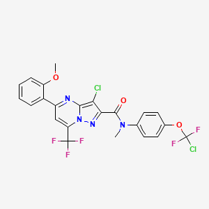 molecular formula C23H15Cl2F5N4O3 B4298185 3-chloro-N-{4-[chloro(difluoro)methoxy]phenyl}-5-(2-methoxyphenyl)-N-methyl-7-(trifluoromethyl)pyrazolo[1,5-a]pyrimidine-2-carboxamide 