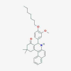 molecular formula C33H39NO3 B4298190 5-[4-(heptyloxy)-3-methoxyphenyl]-2,2-dimethyl-2,3,5,6-tetrahydrobenzo[a]phenanthridin-4(1H)-one 