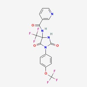 N-[2,5-dioxo-1-[4-(trifluoromethoxy)phenyl]-4-(trifluoromethyl)imidazolidin-4-yl]nicotinamide