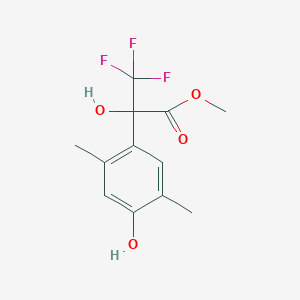 molecular formula C12H13F3O4 B4298199 methyl 3,3,3-trifluoro-2-hydroxy-2-(4-hydroxy-2,5-dimethylphenyl)propanoate 