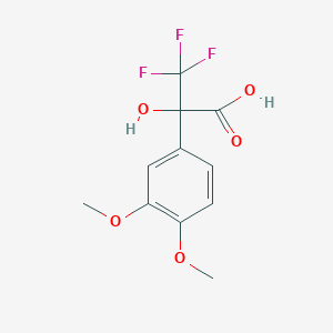 molecular formula C11H11F3O5 B4298203 2-(3,4-dimethoxyphenyl)-3,3,3-trifluoro-2-hydroxypropanoic acid 