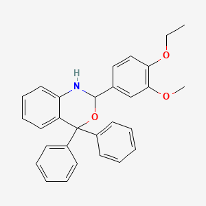 molecular formula C29H27NO3 B4298217 2-(4-ethoxy-3-methoxyphenyl)-4,4-diphenyl-1,4-dihydro-2H-3,1-benzoxazine 