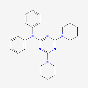 molecular formula C25H30N6 B4298226 N,N-diphenyl-4,6-dipiperidin-1-yl-1,3,5-triazin-2-amine 