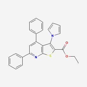 molecular formula C26H20N2O2S B4298236 ethyl 4,6-diphenyl-3-(1H-pyrrol-1-yl)thieno[2,3-b]pyridine-2-carboxylate 