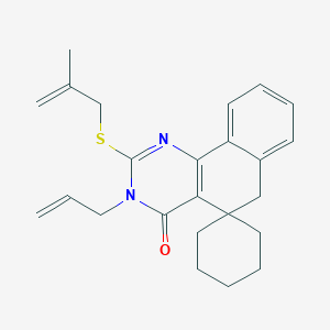 molecular formula C24H28N2OS B429825 3-allyl-2-[(2-methylprop-2-enyl)thio]-3H-spiro[benzo[h]quinazoline-5,1'-cyclohexan]-4(6H)-one 