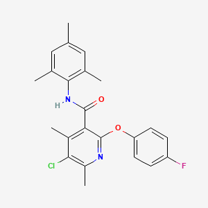 molecular formula C23H22ClFN2O2 B4298250 5-chloro-2-(4-fluorophenoxy)-N-mesityl-4,6-dimethylnicotinamide 