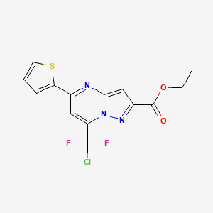 ethyl 7-[chloro(difluoro)methyl]-5-(2-thienyl)pyrazolo[1,5-a]pyrimidine-2-carboxylate