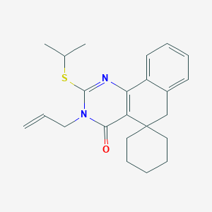 molecular formula C23H28N2OS B429826 3-allyl-2-(isopropylthio)-3H-spiro[benzo[h]quinazoline-5,1'-cyclohexan]-4(6H)-one 