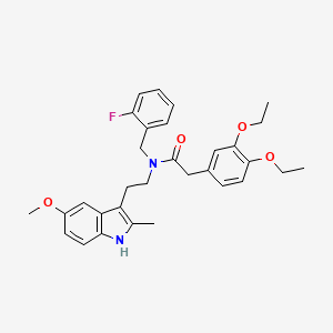molecular formula C31H35FN2O4 B4298269 2-(3,4-diethoxyphenyl)-N-(2-fluorobenzyl)-N-[2-(5-methoxy-2-methyl-1H-indol-3-yl)ethyl]acetamide 
