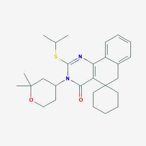 3-(2,2-dimethyloxan-4-yl)-2-propan-2-ylsulfanylspiro[6H-benzo[h]quinazoline-5,1'-cyclohexane]-4-one
