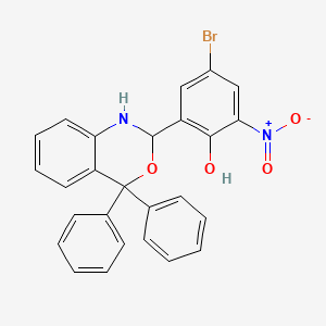 molecular formula C26H19BrN2O4 B4298313 4-bromo-2-(4,4-diphenyl-1,4-dihydro-2H-3,1-benzoxazin-2-yl)-6-nitrophenol 