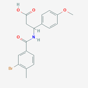 molecular formula C18H18BrNO4 B4298322 3-[(3-bromo-4-methylbenzoyl)amino]-3-(4-methoxyphenyl)propanoic acid 