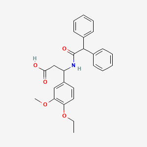 molecular formula C26H27NO5 B4298325 3-[(diphenylacetyl)amino]-3-(4-ethoxy-3-methoxyphenyl)propanoic acid 