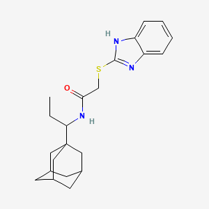 molecular formula C22H29N3OS B4298328 N-[1-(1-adamantyl)propyl]-2-(1H-benzimidazol-2-ylthio)acetamide 