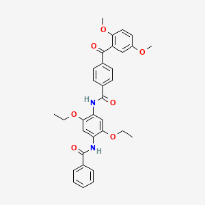 molecular formula C33H32N2O7 B4298347 N-[4-(benzoylamino)-2,5-diethoxyphenyl]-4-(2,5-dimethoxybenzoyl)benzamide 