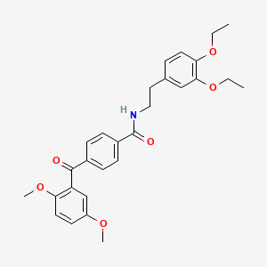 N-[2-(3,4-diethoxyphenyl)ethyl]-4-(2,5-dimethoxybenzoyl)benzamide