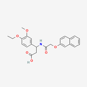 molecular formula C24H25NO6 B4298370 3-(4-ethoxy-3-methoxyphenyl)-3-{[(2-naphthyloxy)acetyl]amino}propanoic acid 