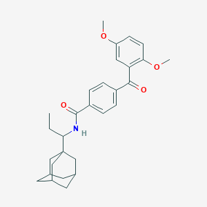 molecular formula C29H35NO4 B4298372 N-[1-(1-adamantyl)propyl]-4-(2,5-dimethoxybenzoyl)benzamide 