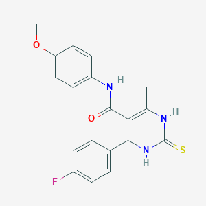molecular formula C19H18FN3O2S B429839 4-(4-fluorophenyl)-N-(4-methoxyphenyl)-6-methyl-2-thioxo-1,2,3,4-tetrahydro-5-pyrimidinecarboxamide 