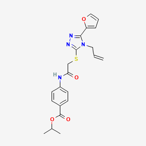 molecular formula C21H22N4O4S B4298392 isopropyl 4-[({[4-allyl-5-(2-furyl)-4H-1,2,4-triazol-3-yl]thio}acetyl)amino]benzoate 