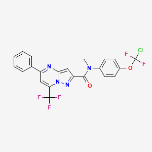 molecular formula C22H14ClF5N4O2 B4298400 N-{4-[chloro(difluoro)methoxy]phenyl}-N-methyl-5-phenyl-7-(trifluoromethyl)pyrazolo[1,5-a]pyrimidine-2-carboxamide 