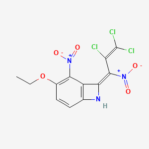 molecular formula C12H8Cl3N3O5 B4298402 3-ethoxy-2-nitro-8-(2,3,3-trichloro-1-nitroprop-2-en-1-ylidene)-7-azabicyclo[4.2.0]octa-1,3,5-triene 